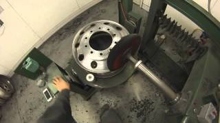 Evans Detailing and Polishing doing aluminum front Semi Wheel [upl. by Shornick]