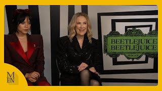 Beetlejuice Beetlejuice stars Jenna Ortega and Catherine OHara discuss new film [upl. by Lockwood]