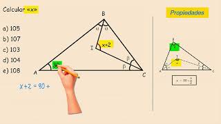 Ejercicios de LÍNEAS NOTABLES en el TRIÁNGULO  Calcular «x» [upl. by Dav]