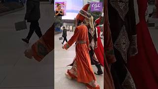 Cultural elegance on the streets with Kazakh and Kyrgyz costumes fashion [upl. by Anar]