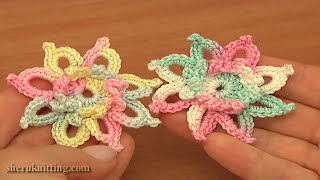 Crochet Small Pretty 8 Petal Flower Free Crochet Flower Patterns [upl. by Yennor378]