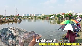 Ini kisah nyata  Perdana mancing ikan nila kesiangan dapat lapak sisa malah panen [upl. by Darcia]