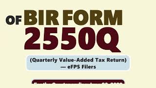 e FILING and e PAYMENT of BIR Form 2550Q [upl. by Wilkins]