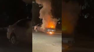 😱CAR HOOD LIGHT CAUGHT FIRE🔥😱shorts [upl. by Tharp]