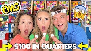 WE SPENT 100 AT FIDGET VENDING MACHINES 🤑😱 400 QUARTERS [upl. by Chelton]