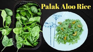 Palak Aloo Rice  Aloo Palak Rice  Palak Rice  Simple Palak Rice easy Palak Rice V like varshi [upl. by Burkitt]