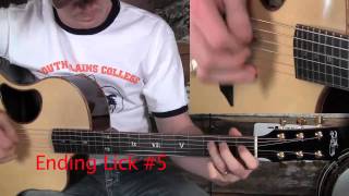 Flatpicking Bluegrass Guitar Endings in quotGquot Lesson [upl. by Orel]