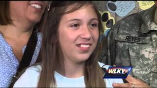 Soldier keeps promise surprises daughter at 5th grade graduation [upl. by Retsim25]