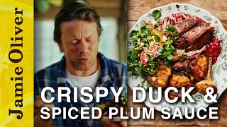 Crispy Duck amp Spiced Plum Sauce  Jamie What to Eat This Week  Channel 4 Mondays 8pm [upl. by Meyer]