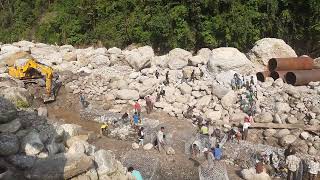 gabion wall work in river [upl. by Cari]