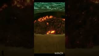 Darvaza Gas crater door to hell in Turkmenistanshotsfeed [upl. by Alberta]