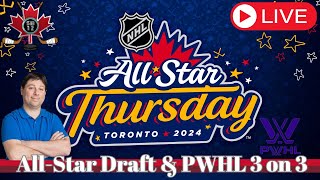 Live NHL AllStar Draft  PWHL 3 on 3  NHL AllStar Thursday events [upl. by Chan332]