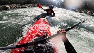 DANGEROUS RIVER EXPERIENCE EVER  kayaking in Bhotekoshi [upl. by Attelahs]