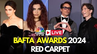 BAFTA 2024 LIVE British Academy Film Awards Red Carpet  Oppenheimer  Deepika  Dua Lipa  IN18L [upl. by Yekram]