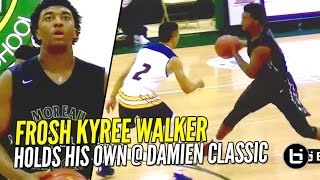 Freshman Kyree Walker Playing HIGH Level Varsity Basketball at Damien Classic [upl. by Aenel631]