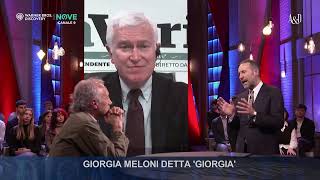 Belpietro e Travaglio parlano di Giorgia Meloni o solo Giorgia  Accordi e Disaccordi [upl. by Hara494]