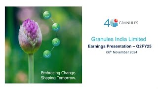 Granules India Ltd Earnings Conference call for Q2 FY 20242025 [upl. by Egamlat783]