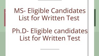 LCWU list of eligible candidate for written test 26 September 2024 MS and PhD programs [upl. by Westphal]