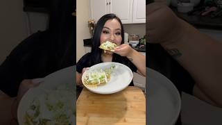 Salsa verde chicken tostadas💚 asmrfood meal cooking cook recipe eat cookingmeal cookingfood [upl. by Aynwat216]