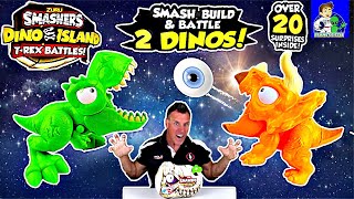 ZURU Smashers Dino Island TRex Battles over 20 surprises [upl. by Rosene]