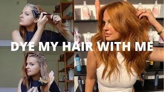 how I dye my hair copperred as a hairstylist step by step walkthrough formula amp more [upl. by Eissoj]