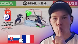 MS v hokeji 2024  Slovensko  Francúzsko NHL 24 [upl. by Ahslek]