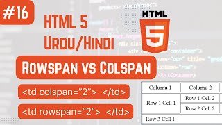 Rowspan and Colspan in HTML5 Tables   UrduHindi [upl. by Ahseal239]