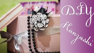 DIY Kanzashi  Заколка Канзаши Мастер Класс двухсторонний лепесток [upl. by Ellen324]