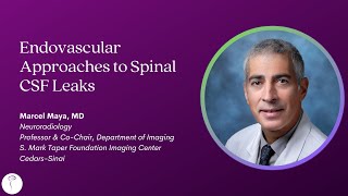 Dr Marcel Maya—Endovascular Approaches to Spinal CSF Leaks [upl. by Reeva729]