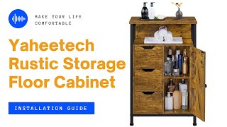 Yaheetech Rustic Freestanding Storage Cabinet Installation Guide cabinet [upl. by Auqeenahs]