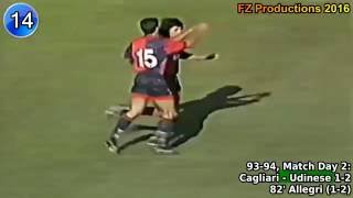 Massimiliano Allegri  20 goals in Serie A Pescara Cagliari Perugia 19921997 [upl. by Dreyer]