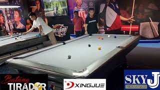 aj manas vs jerson cumayas at SKY J billiards in padre campa espana using 28 XINGJUE tables [upl. by Reyna]