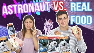 ASTRONAUT VS REAL FOOD CHALLENGE  gross food  Just Ameerah [upl. by Ardyaf]