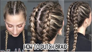 HOW TO BRAID VERY SHORT HAIR Easy Milk Maid Dutch Braid Tutorial   ImMalloryBrooke [upl. by Erodeht477]