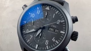 IWC Pilots Watch Double Chronograph Top Gun Ceratanium IW371815 IWC Watch Review [upl. by Lleznol]