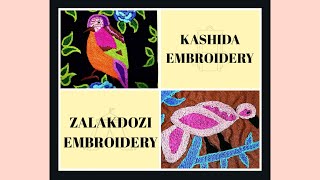 Hand Embroidery Kashmir Embroideries Kashida and Zalakdozi fashion design [upl. by Chil]