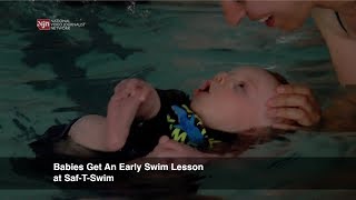 Babies Get an Early Swim Lesson at Saf T Swim [upl. by Enitsahc]