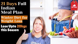 21Day Healthy Indian Veg High Protein Winter Diet Plan for Weight Loss Challenge By A Dietitian [upl. by Wade]