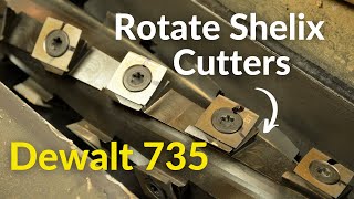 Rotate Shelix Carbide Cutter Inserts on Dewalt 735 Woodworking Planer Carbide Knife Cutters Insert [upl. by Namzzaj]