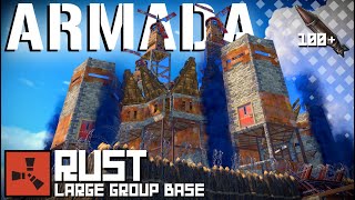 Rust The Armada  Flagship of Defense Large Group Base  100 Rockets [upl. by Mullins402]