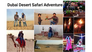 Dubai Desert Safari Dune Bashing Belly Dance Tanoura and Fire Show Camel Ride ShishaBBQ Dinner [upl. by Maye]