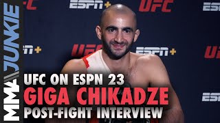 Giga Chikadze talks Max Holloway callout wants 7day turnaround  UFC on ESPN 23 interview [upl. by Esten179]