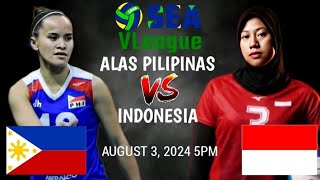 INDONESIA vs ALAS PILIPINAS  SEA VLEAGUE 2024 WOMENS VOLLEYBALL  LIVESCORE [upl. by Alitta557]