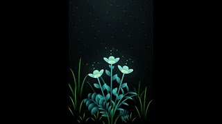 CSS Only Blossoming Flowers🌼 at Magical Night 🌃 🌟  Inspirational [upl. by Halverson]