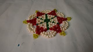 Beads Rangoli Design  showpiece Craft ideas  Moti Mahirap Design Beaded flower [upl. by Onil]