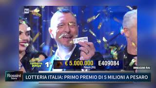 LOTTERIA ITALIA PRIMO PREMIO DI 5 MILIONI A PESARO [upl. by Tnerual721]