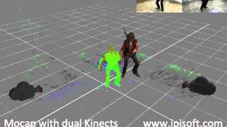 iPi Desktop Motion Capture with 2 Kinect  demo 1 [upl. by Ytima188]