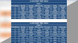 How to Create Class Wise Time Table in Microsoft Excel [upl. by Arrac]