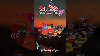 Most loved Halloween Candy in each US state mapper shortvideos history globalmapper shorts [upl. by Yrome]