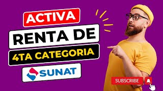 Cómo ACTIVAR o REGISTRARSE en la Renta de Cuarta Categoría en SUNAT 2024 de manera fácil y eficiente [upl. by Haimirej273]